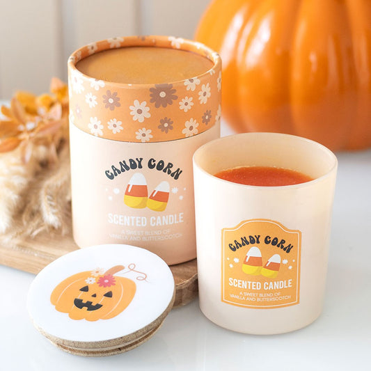CANDY CORN VANILLA AND BUTTERSCOTCH CANDLE