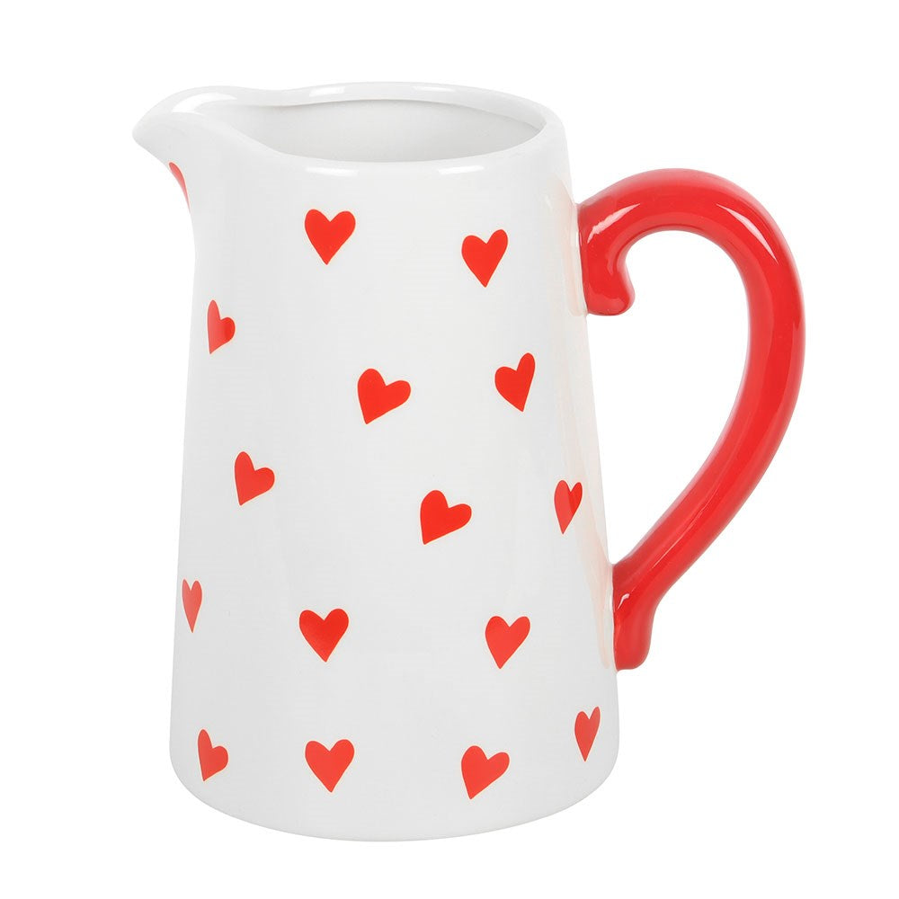 HEART PRINT CERAMIC FLOWER JUG