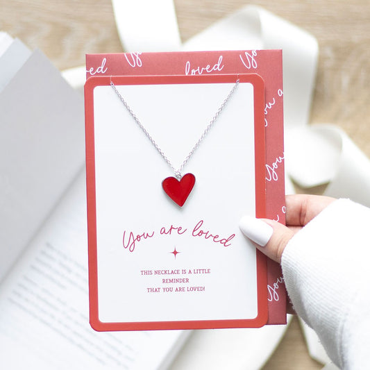 YOU ARE LOVED HEART NECKLACE GREETING CARD