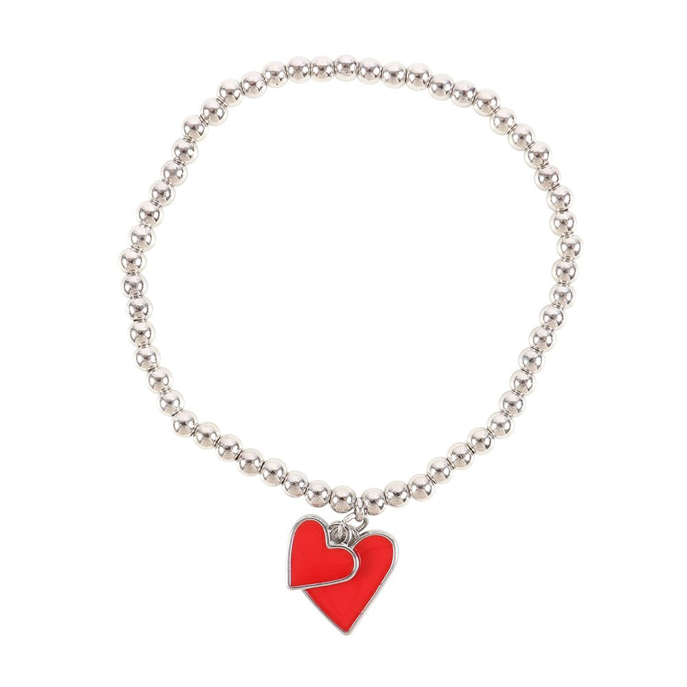 ALL YOU NEED IS LOVE BEADED HEART CHARM BRACELET