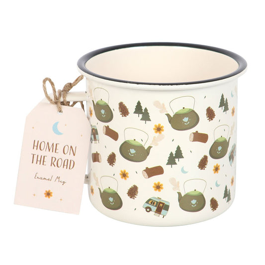 CAMPING PRINT ENAMEL MUG