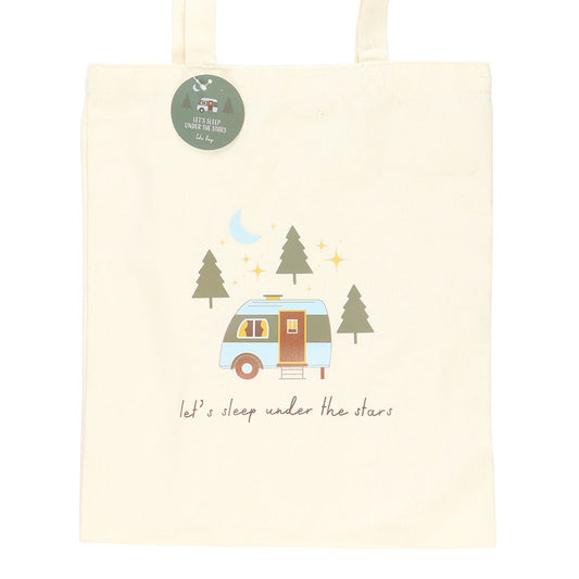 LET'S SLEEP UNDER THE STARS CARAVAN POLYCOTTON TOTE BAG