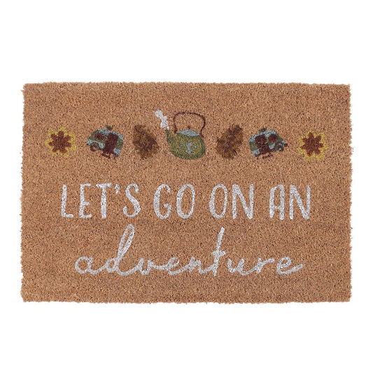 NATURAL LET'S GO ON AN ADVENTURE DOORMAT