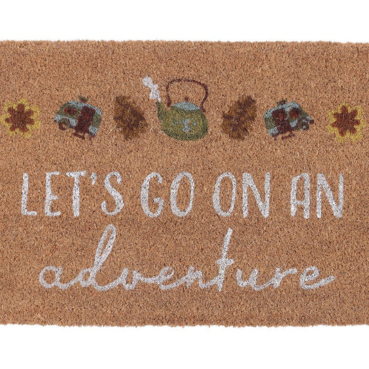 NATURAL LET'S GO ON AN ADVENTURE DOORMAT