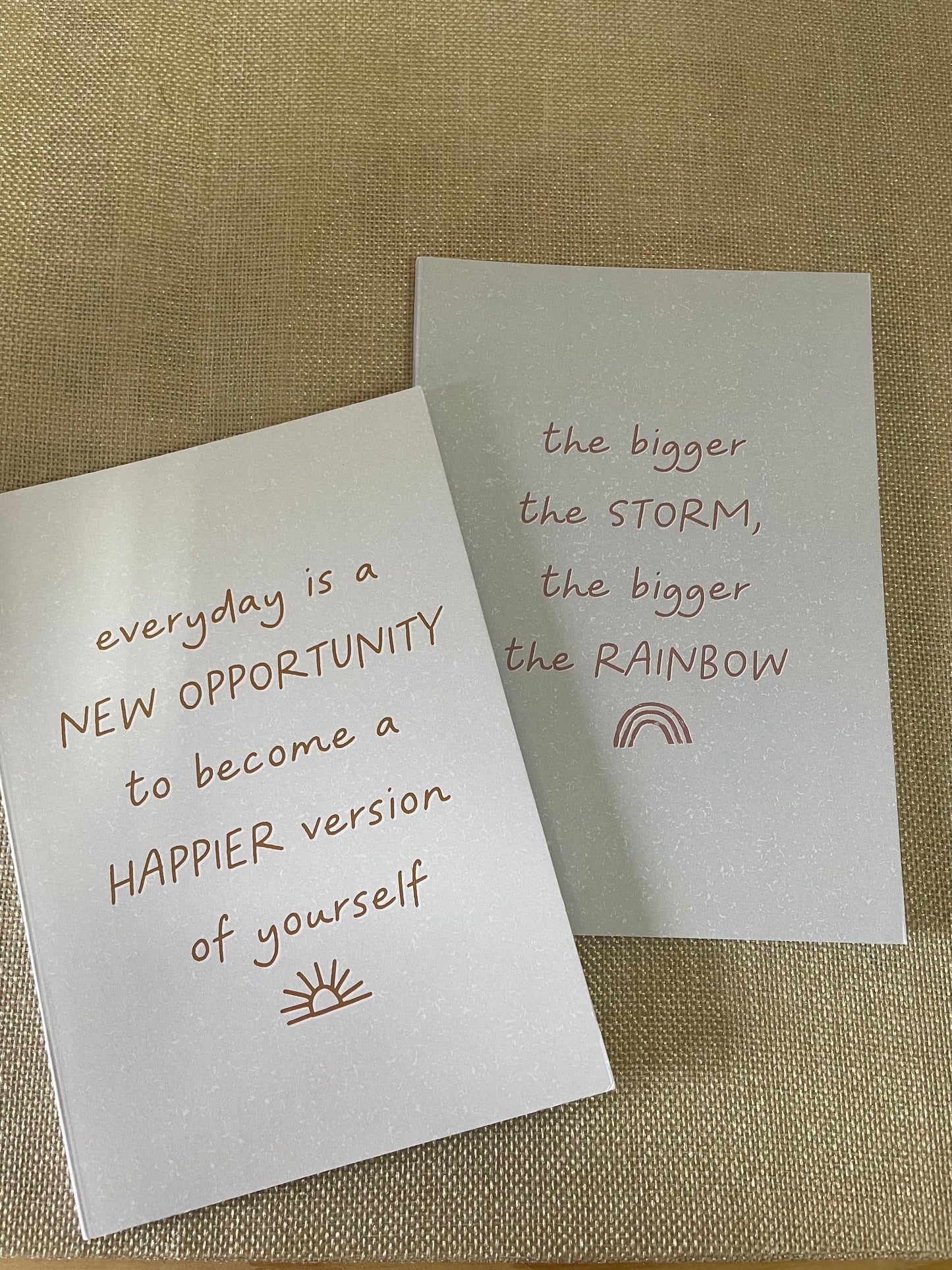 Set of 2  A5 Notebooks Rainbow Quote 100% Recycled