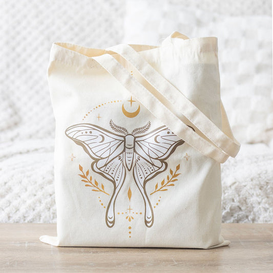 LIGHT LUNA MOTH POLYCOTTON TOTE BAG