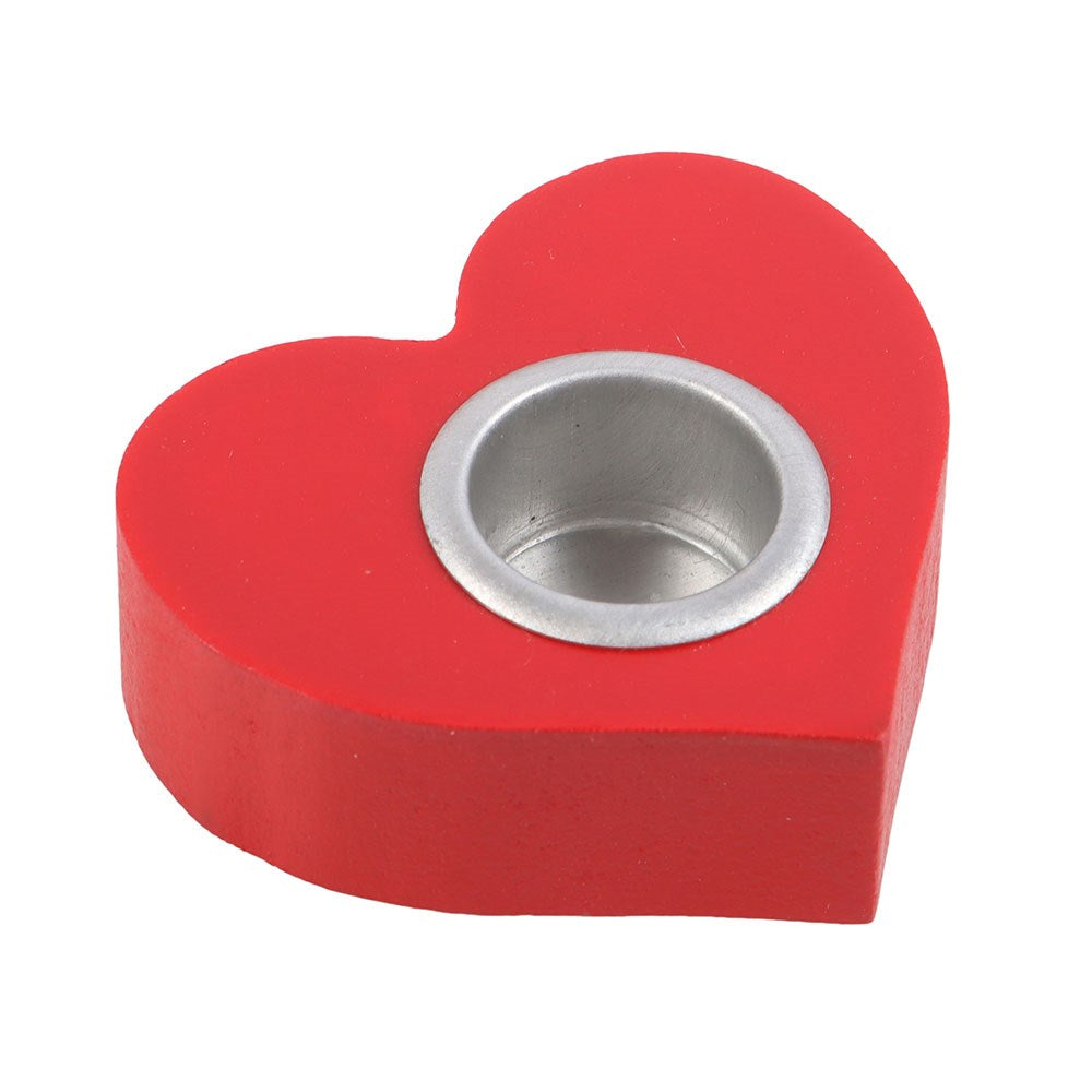 RED HEART TAPER CANDLE HOLDER