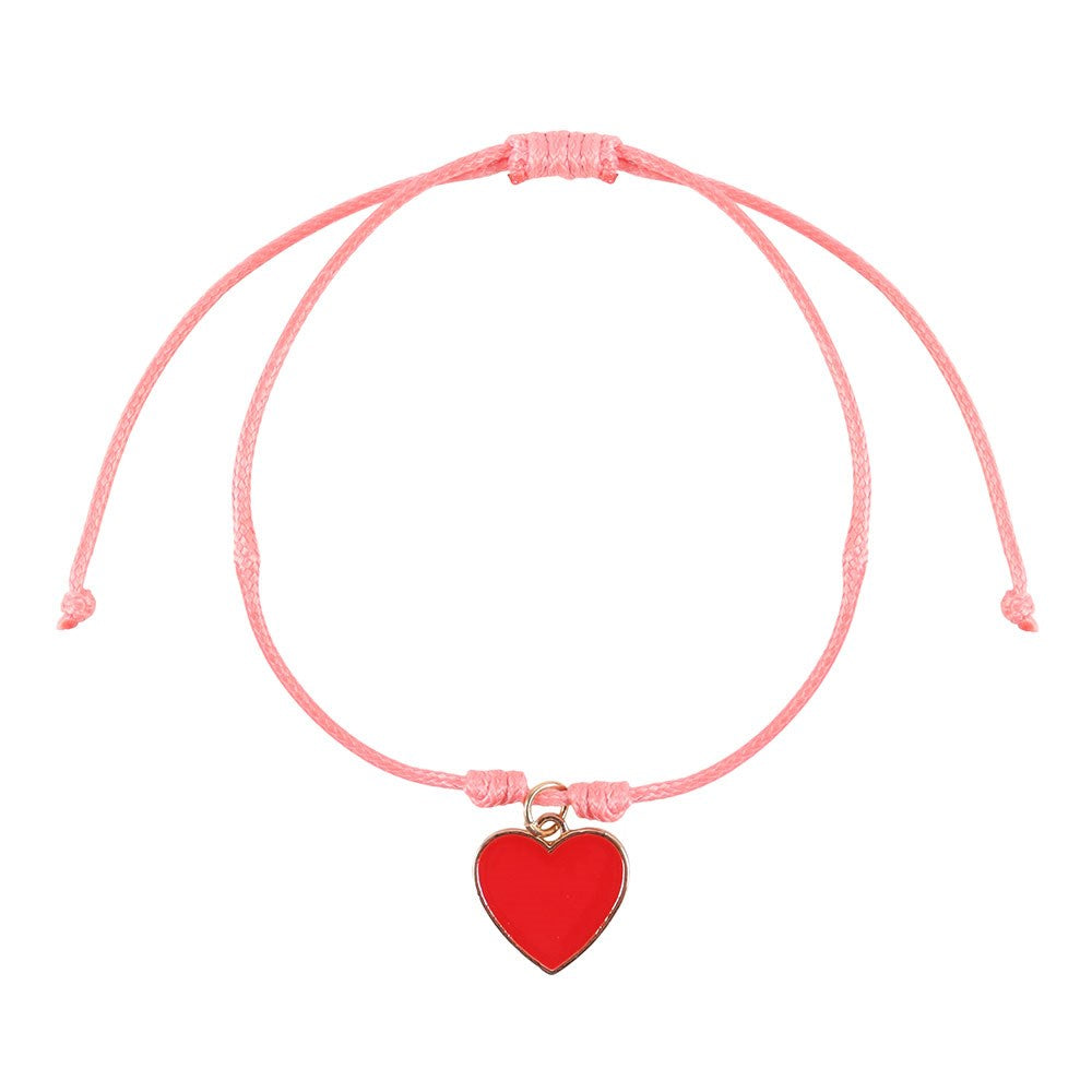 PAIR OF BESTIES ENAMEL HEART CHARM BRACELETS