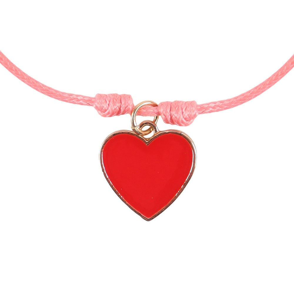 PAIR OF BESTIES ENAMEL HEART CHARM BRACELETS