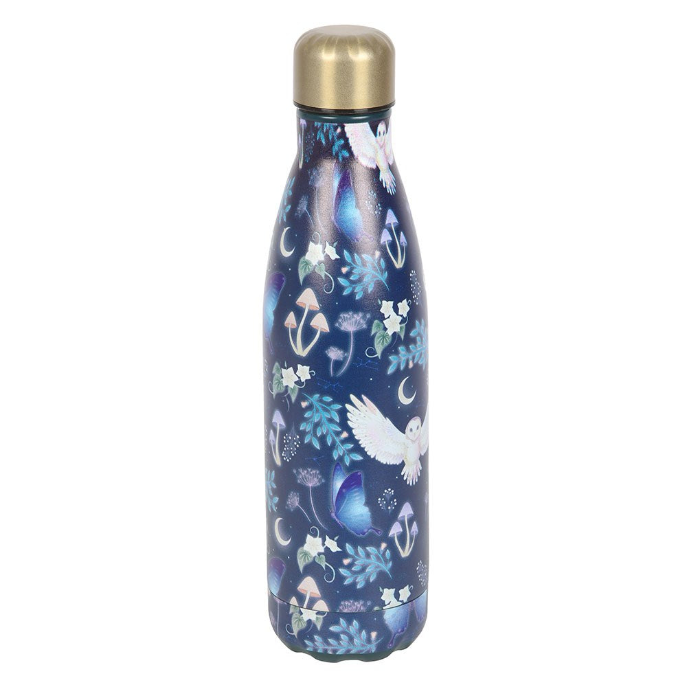 NIGHT FLIGHT OWL PRINT METAL WATER BOTTLE