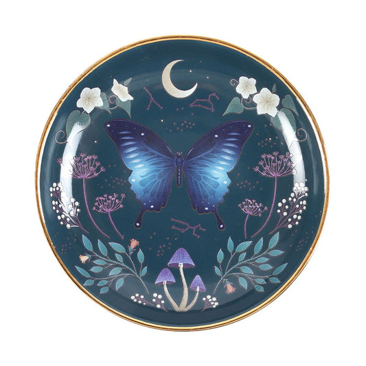 ROUND MIDNIGHT MOTH TRINKET DISH