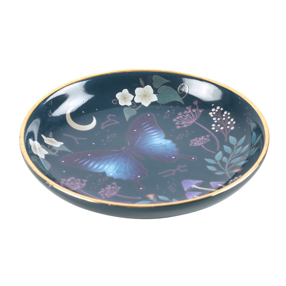 ROUND MIDNIGHT MOTH TRINKET DISH