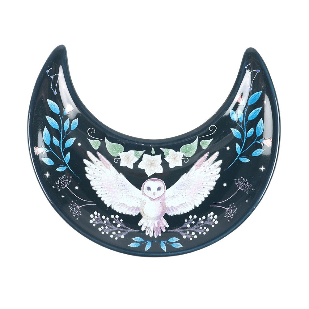 CRESCENT MOON OWL TRINKET DISH