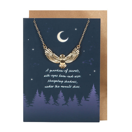 NIGHT OWL NECKLACE GREETING CARD