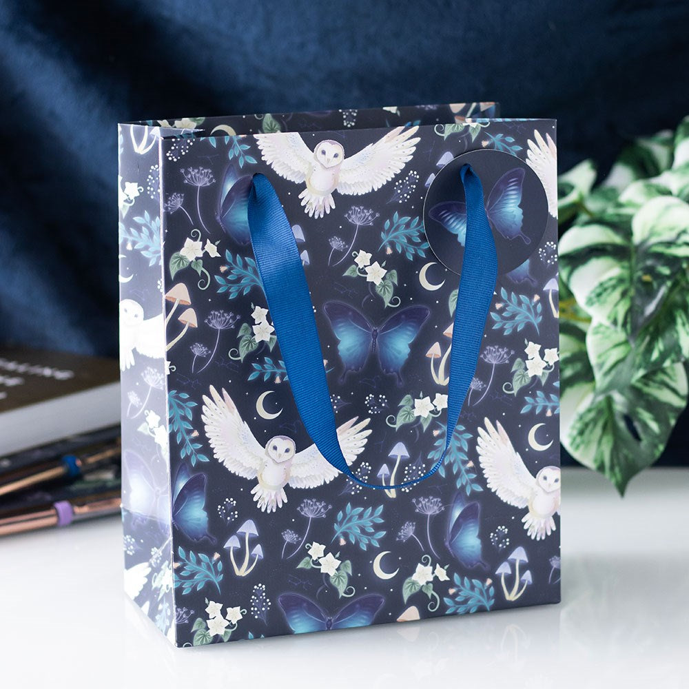 23CM MIDNIGHT FOREST OWL PRINT GIFT BAG