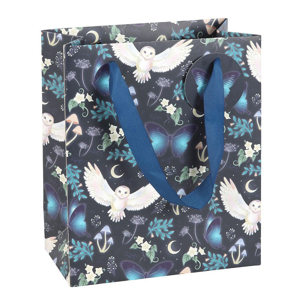 23CM MIDNIGHT FOREST OWL PRINT GIFT BAG