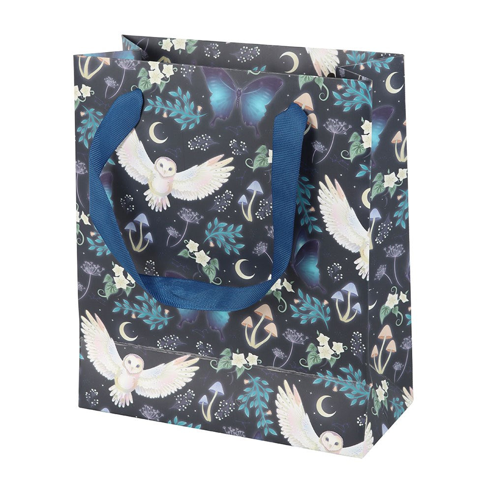 23CM MIDNIGHT FOREST OWL PRINT GIFT BAG