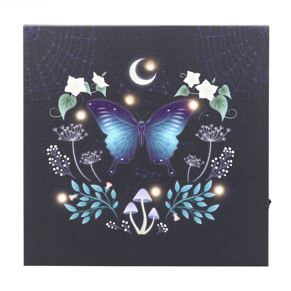 MIDNIGHT MOTH LIGHT UP CANVAS PLAQUE