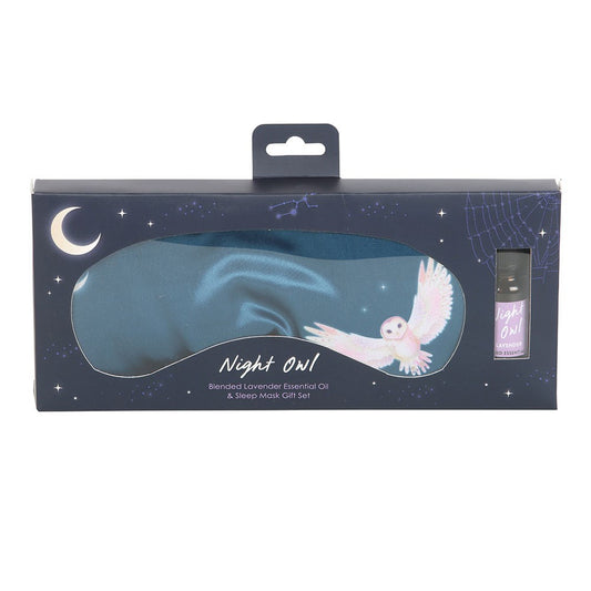 NIGHT OWL SLEEP MASK AND ESSENTIAL OIL GIFT SET