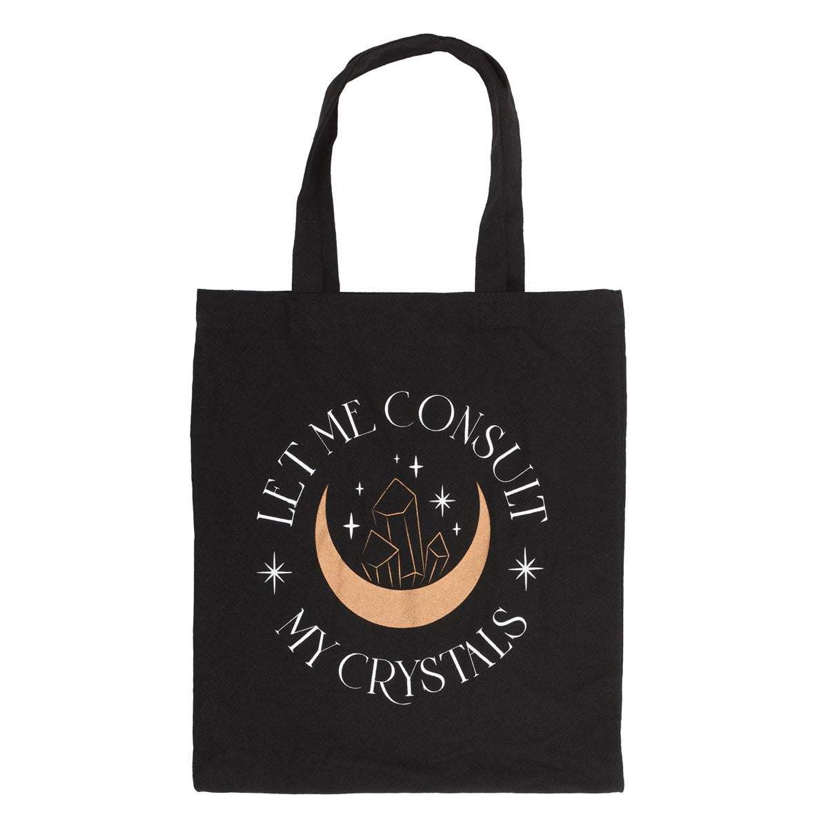 LET ME CONSULT MY CRYSTALS POLYCOTTON TOTE BAG