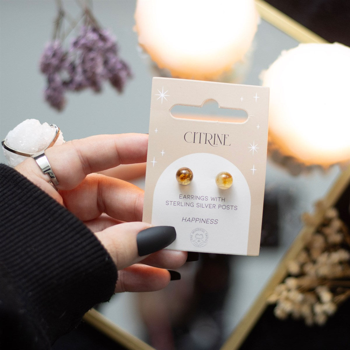 CITRINE SEMI PRECIOUS CRYSTAL EARRINGS