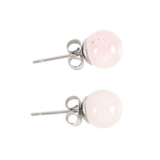 ROSE QUARTZ SEMI PRECIOUS CRYSTAL EARRINGS