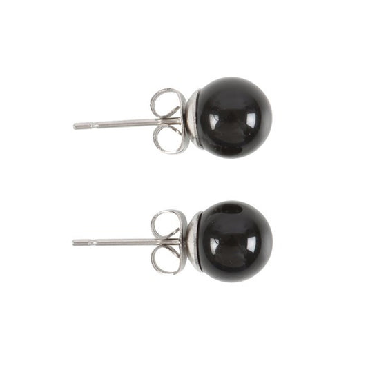 BLACK AGATE SEMI PRECIOUS CRYSTAL EARRINGS