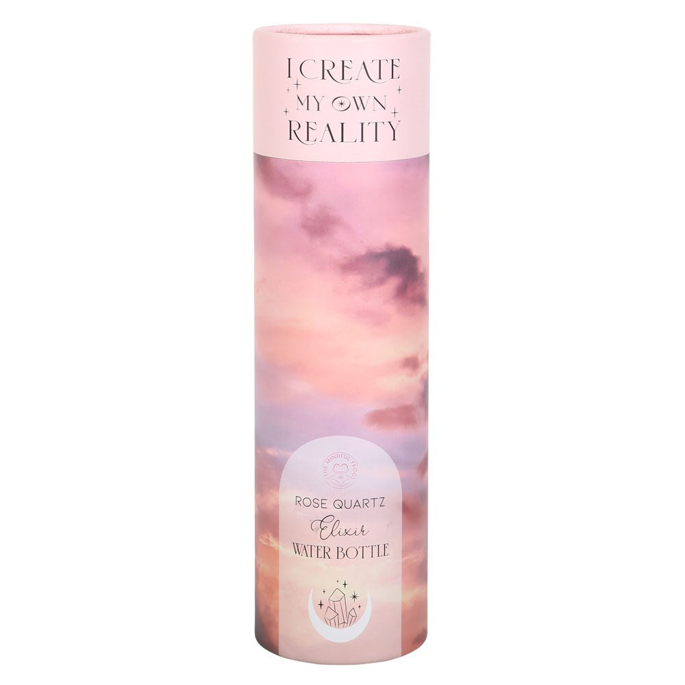 ROSE QUARTZ CREATE MY OWN REALITY GLASS WATER BOTTLE