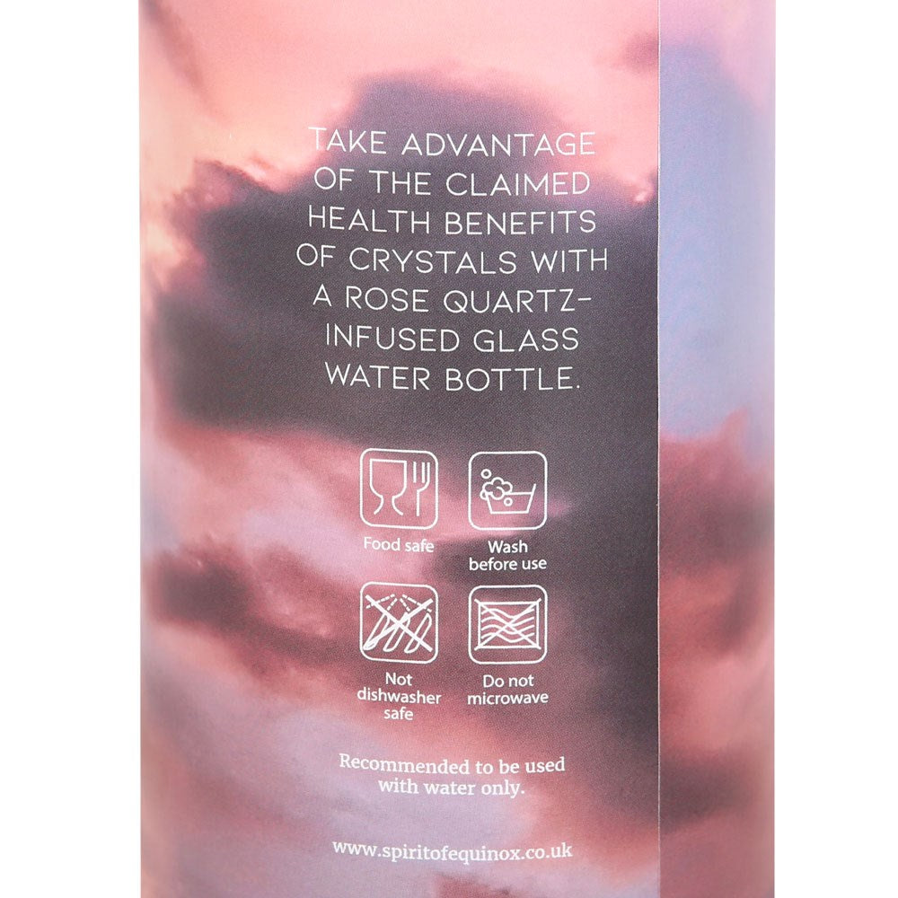 ROSE QUARTZ CREATE MY OWN REALITY GLASS WATER BOTTLE