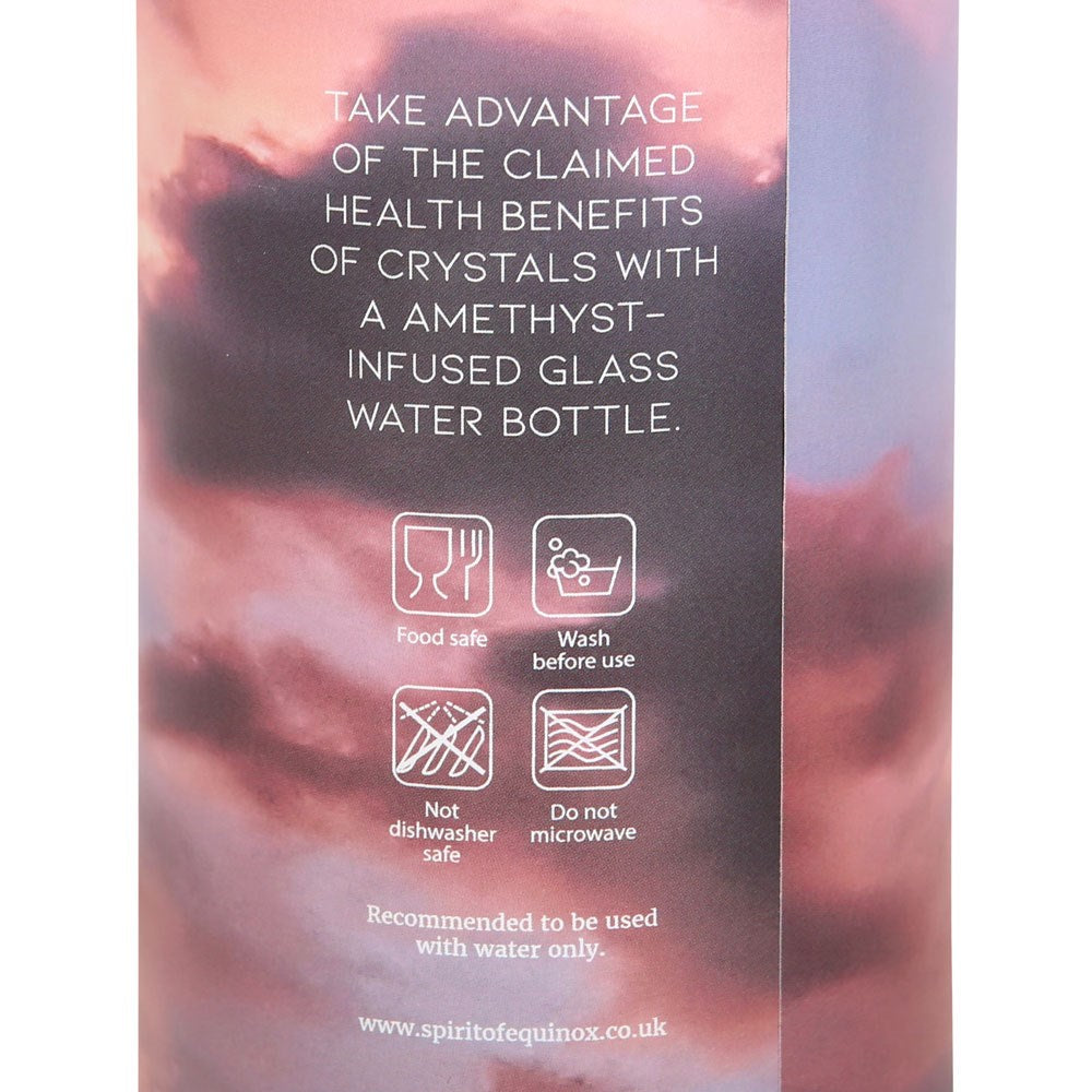 AMETHYST SET YOUR INTENTION GLASS WATER BOTTLE