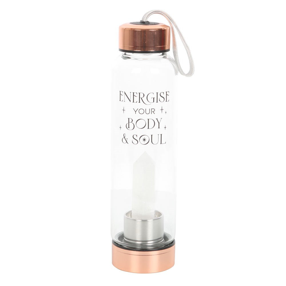 CLEAR QUARTZ BODY AND SOUL GLASS WATER BOTTLE