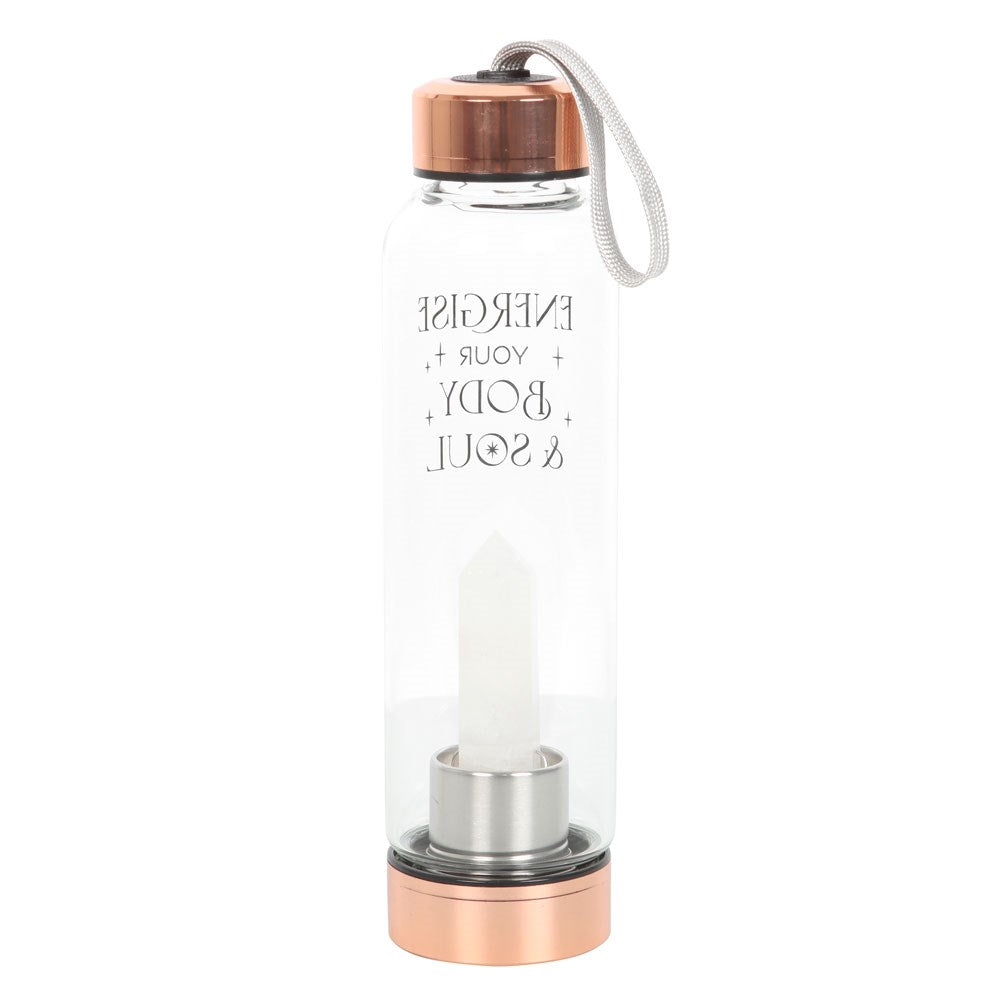 CLEAR QUARTZ BODY AND SOUL GLASS WATER BOTTLE