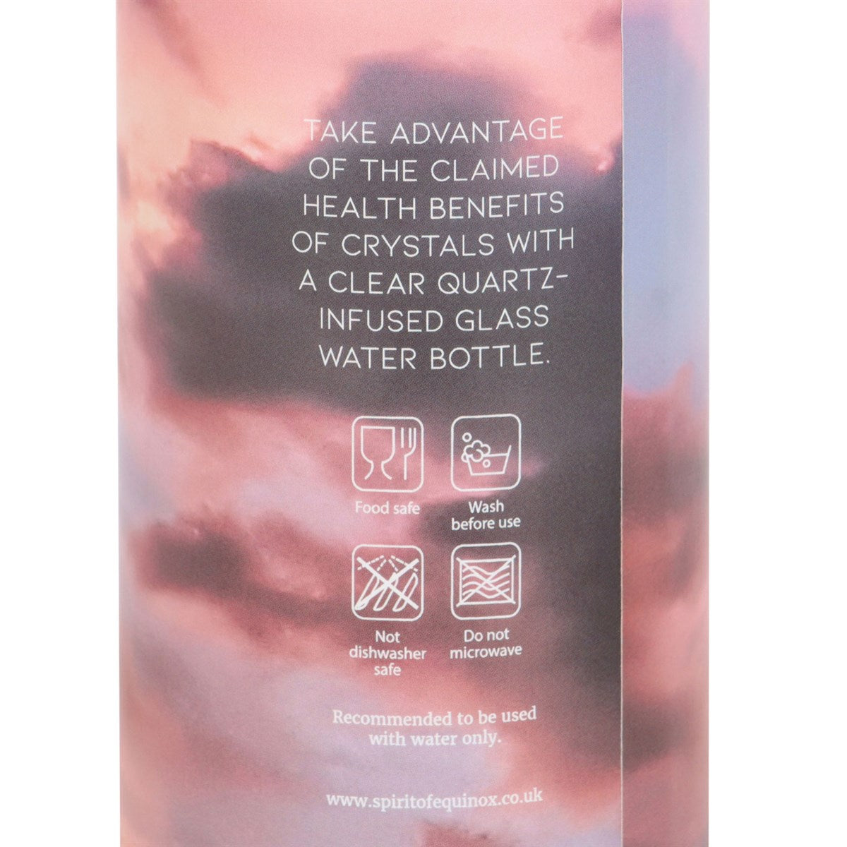 CLEAR QUARTZ BODY AND SOUL GLASS WATER BOTTLE