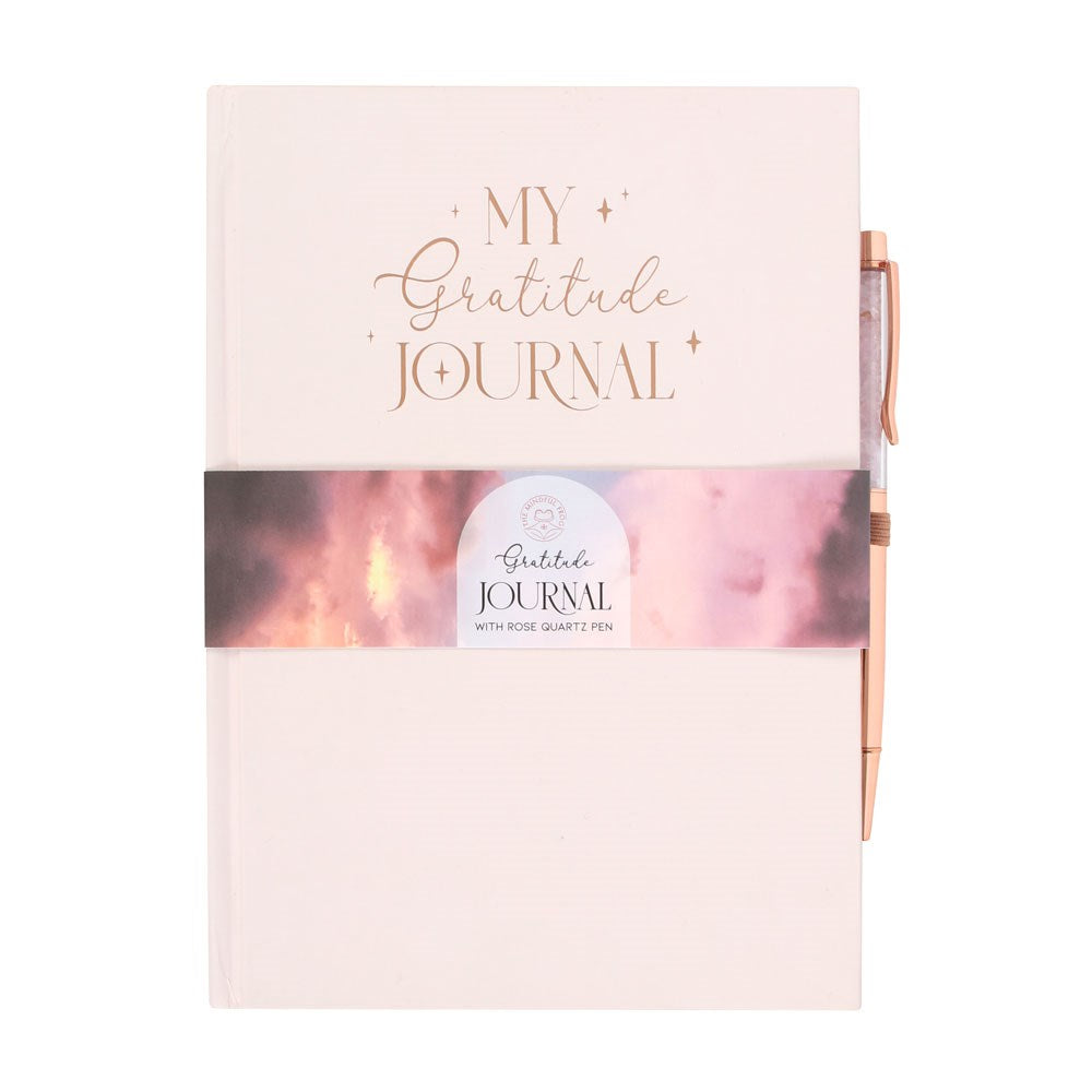 GRATITUDE JOURNAL WITH ROSE QUARTZ PEN