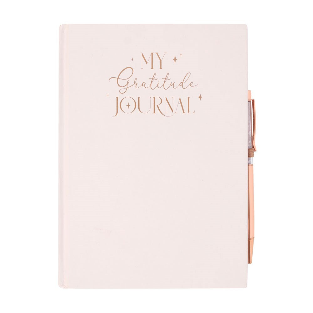 GRATITUDE JOURNAL WITH ROSE QUARTZ PEN