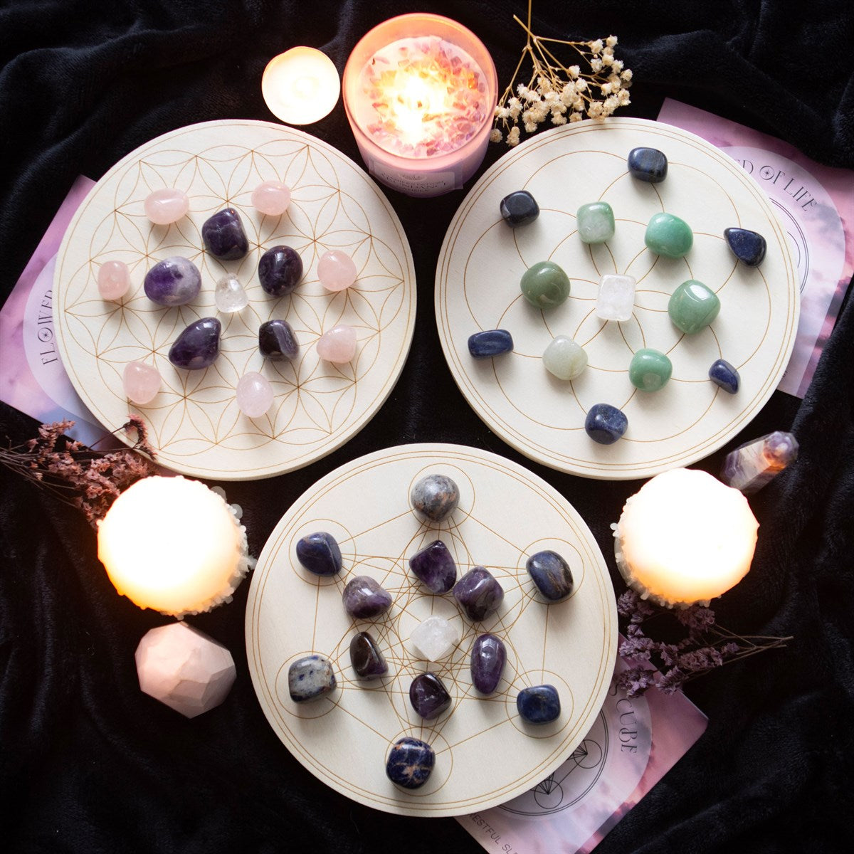 METATRON'S CUBE CRYSTAL GRID SET