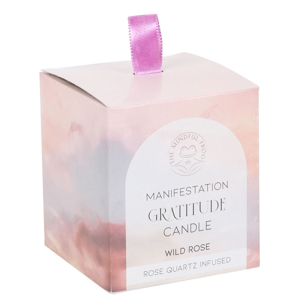 GRATITUDE WILD ROSE CRYSTAL CHIP CANDLE