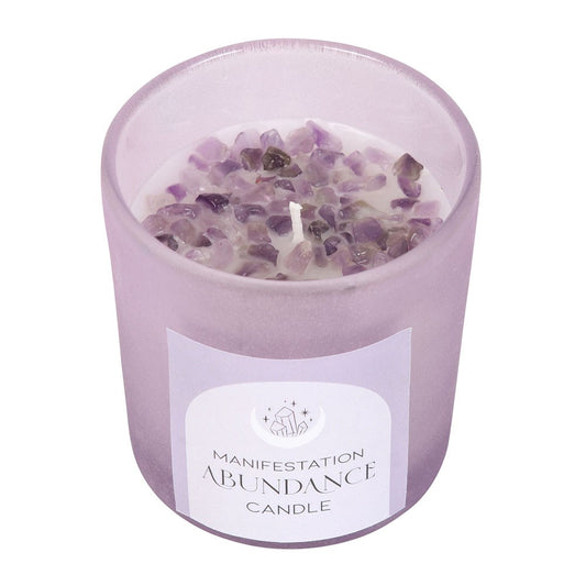 ABUNDANCE FRENCH LAVENDER CRYSTAL CHIP CANDLE