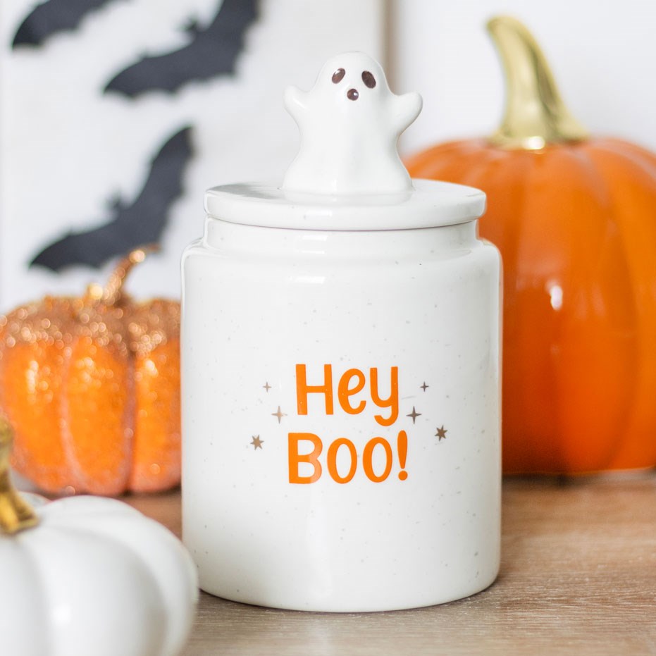 HEY BOO GHOST STORAGE JAR