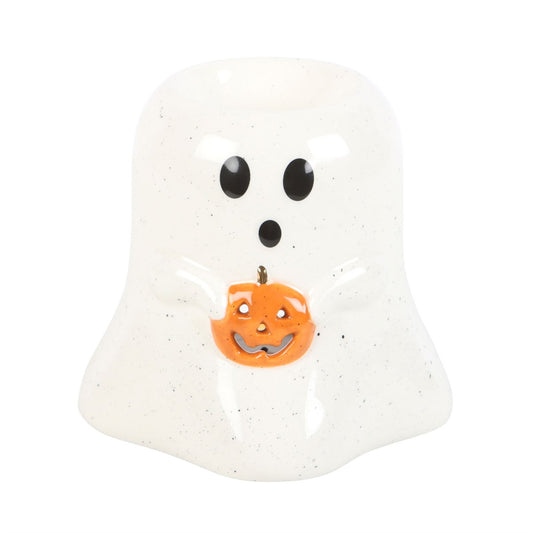 GHOST SHAPED OIL BURNER WITH PUMPKIN