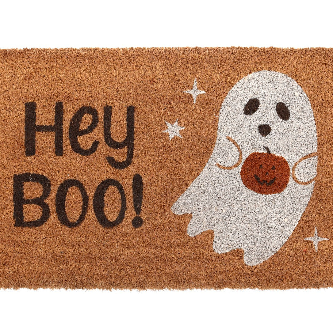 NATURAL HEY BOO GHOST DOORMAT