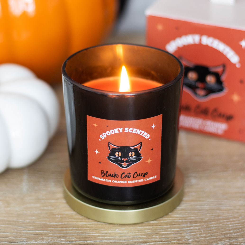 BLACK CAT CURSE CINNAMON ORANGE CANDLE