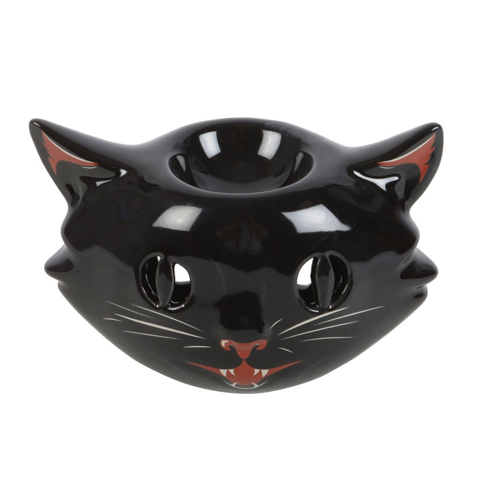 SPOOKY BLACK CAT OIL BURNER