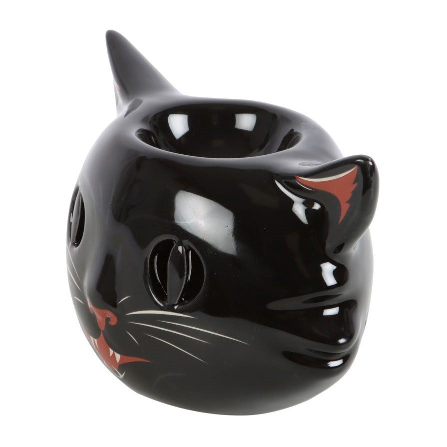 SPOOKY BLACK CAT OIL BURNER