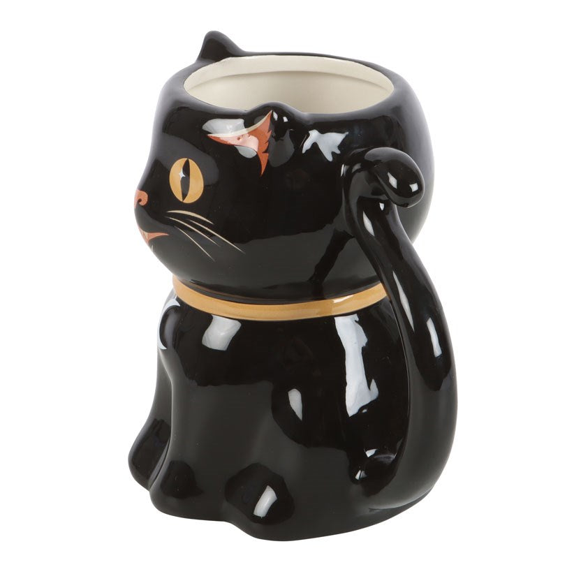 SPOOKY BLACK CAT SHAPED MUG