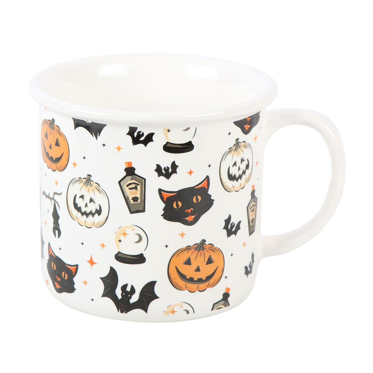 SPOOKY CAT AND PUMPKIN PRINT MUG