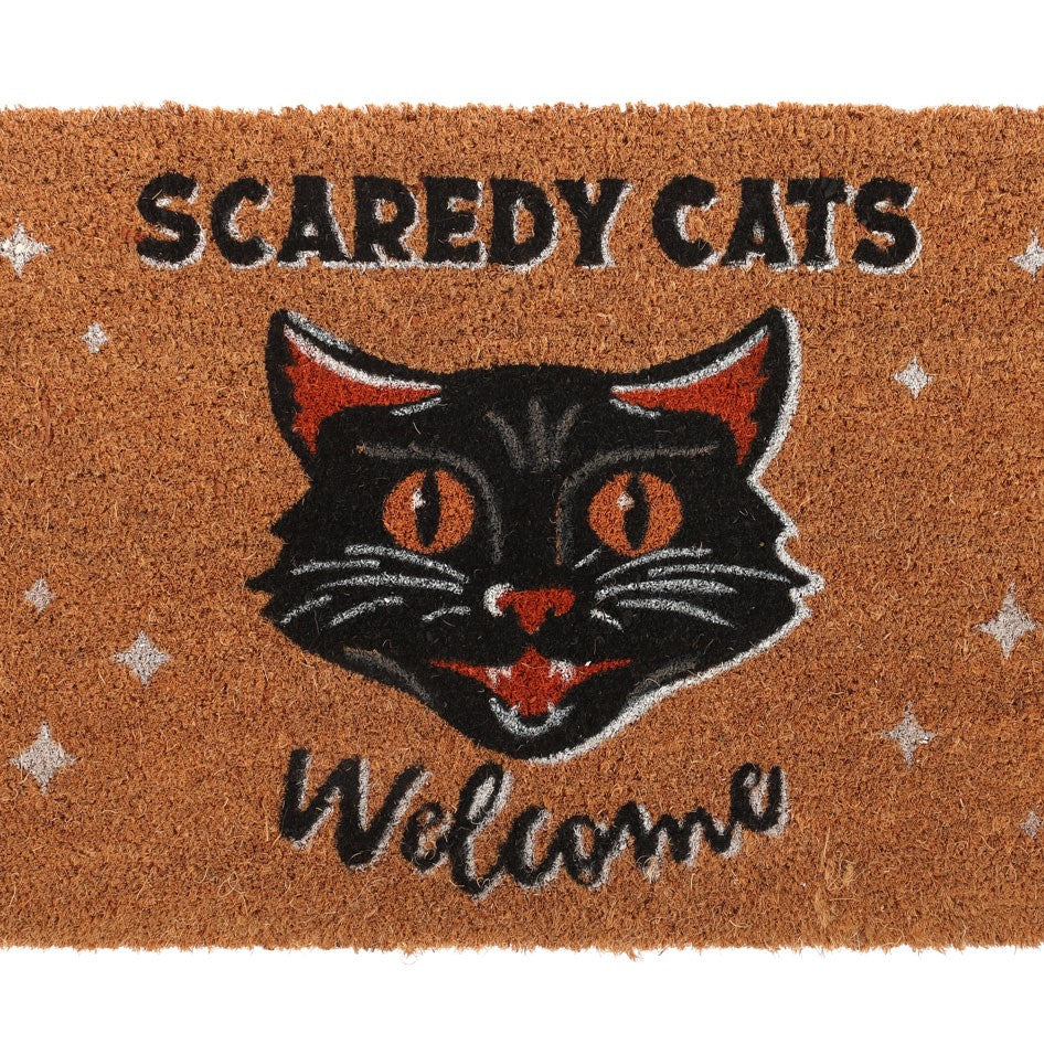 NATURAL SCAREDY CATS WELCOME DOORMAT