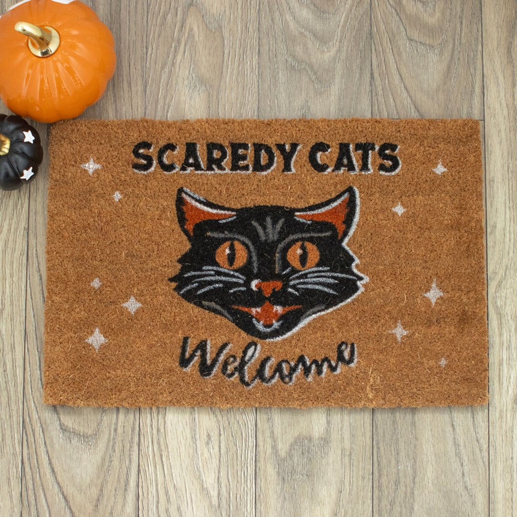 NATURAL SCAREDY CATS WELCOME DOORMAT