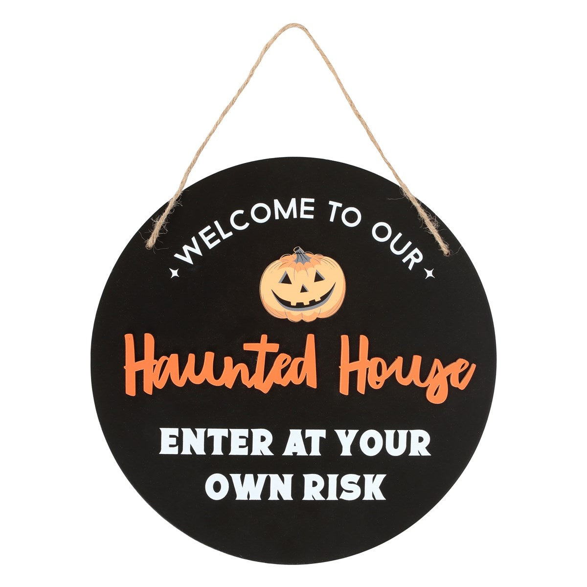 ROUND HAUNTED HOUSE HANGING SIGN