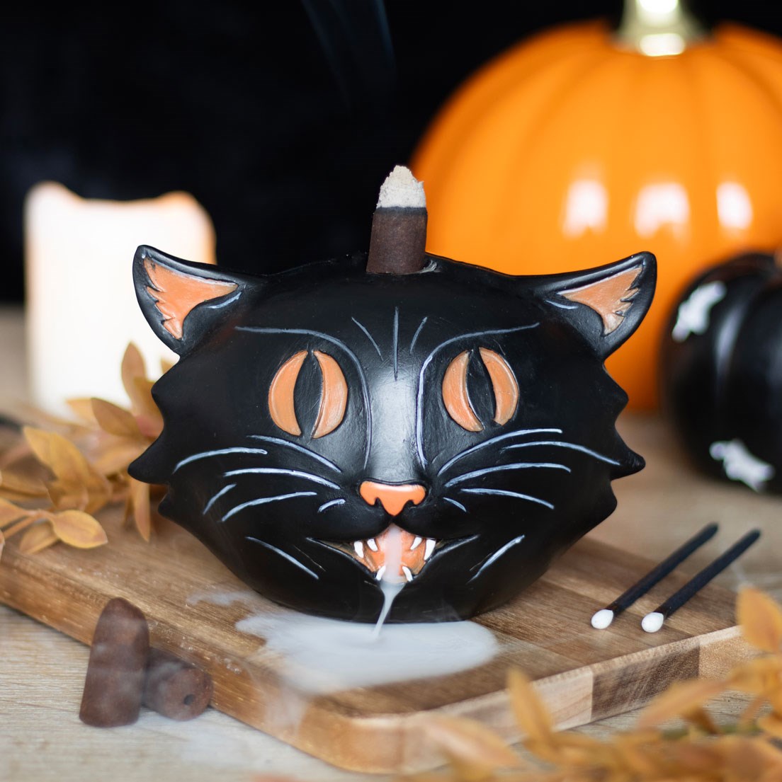 BLACK CAT BACKFLOW INCENSE BURNER